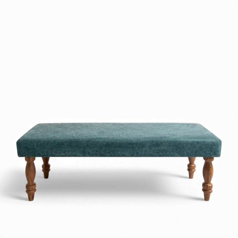 Axiro Sheesham Wooden Bench - Blue media 4