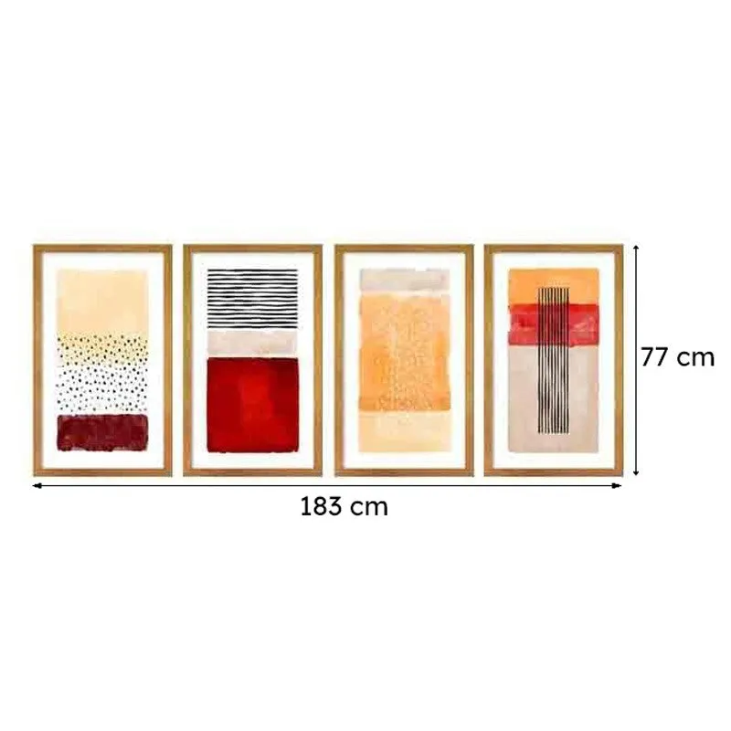 Interplay Abstract Poly Canvas Wall Art - Set Of Four media 8