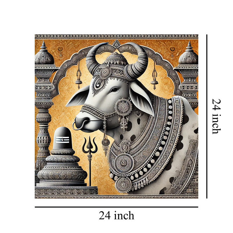 Sacred Bull Of Shiva Poly Canvas Wall Painting media 8