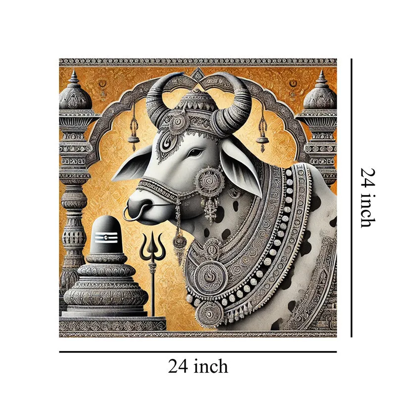 Sacred Bull Of Shiva Poly Canvas Wall Painting media 8