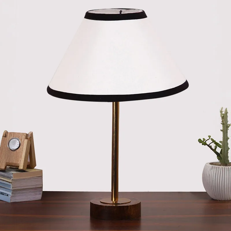 Cotin II Stripe Rodin Wooden Table Lamp - White,Gold,Brown media 3