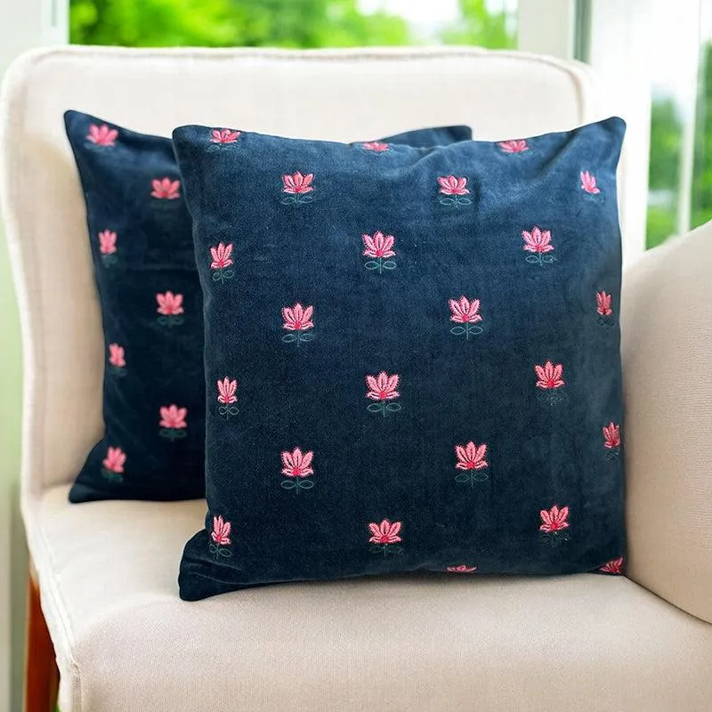 Stitch Stories Embroidered Cotton Cushion Cover - Set Of Two media 2