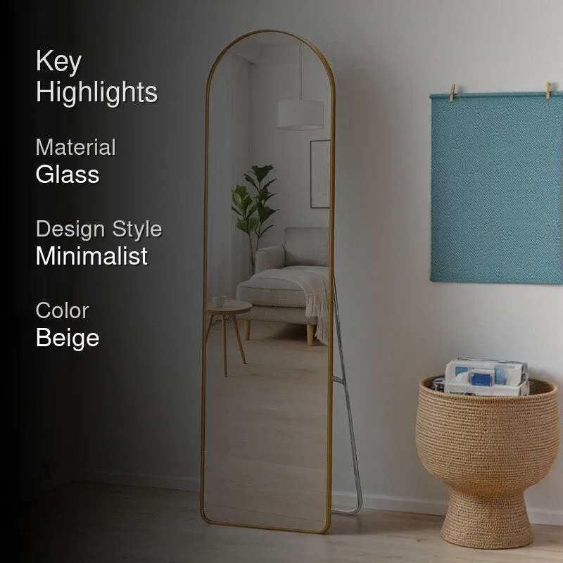 Illumia Floor Mirror With Aluminium Frame - Beige media 2