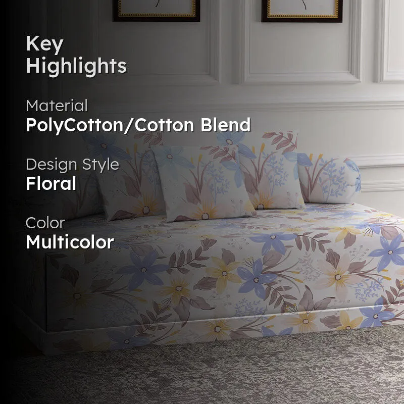 Soft Florals Diwan Set - Six Piece Set media 2
