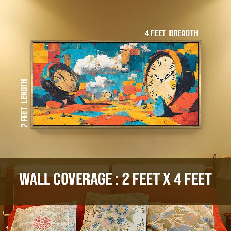 Clockscape Dreams Canvas Wall Painting With Frame media 8