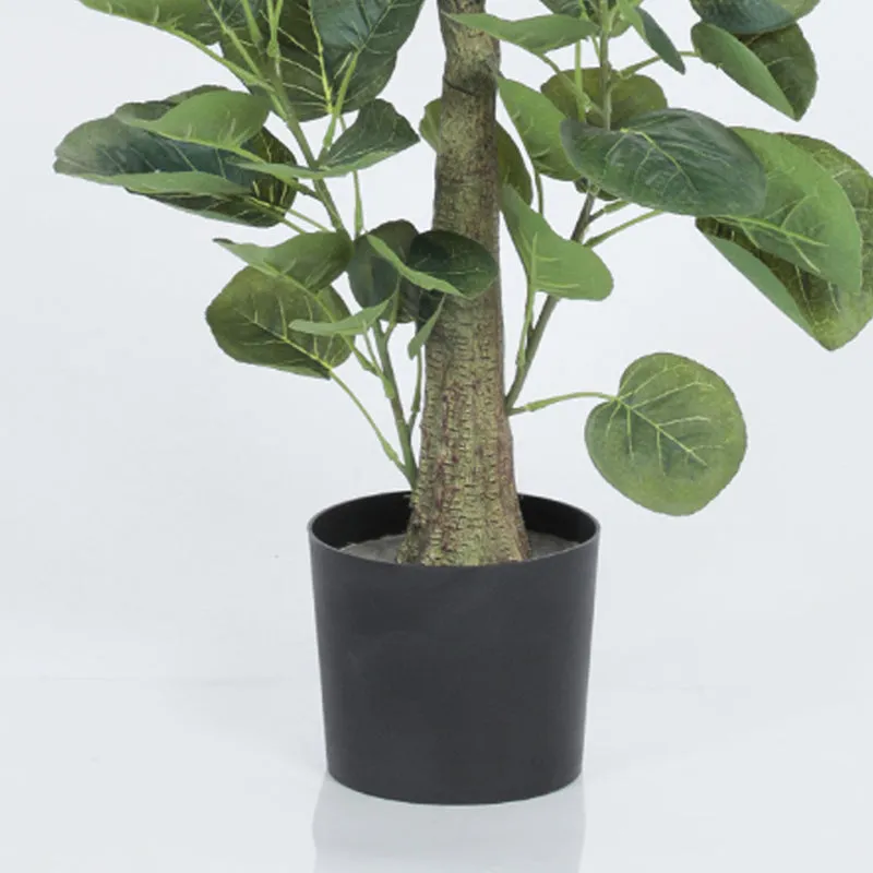 Pallas Artificial Ginko Plant With Black Plastic Pot - 4 Feet media 5