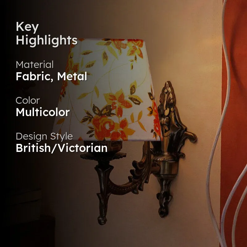 Vista Edrel Ibis Flora Conical Fabric & Metal Wall Lamp media 2