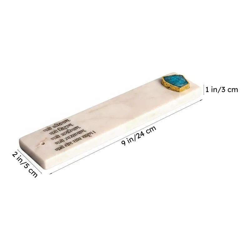 Nmokar Matra Marble Incense Holder With Agate Plating - Turquoise Blue media 6