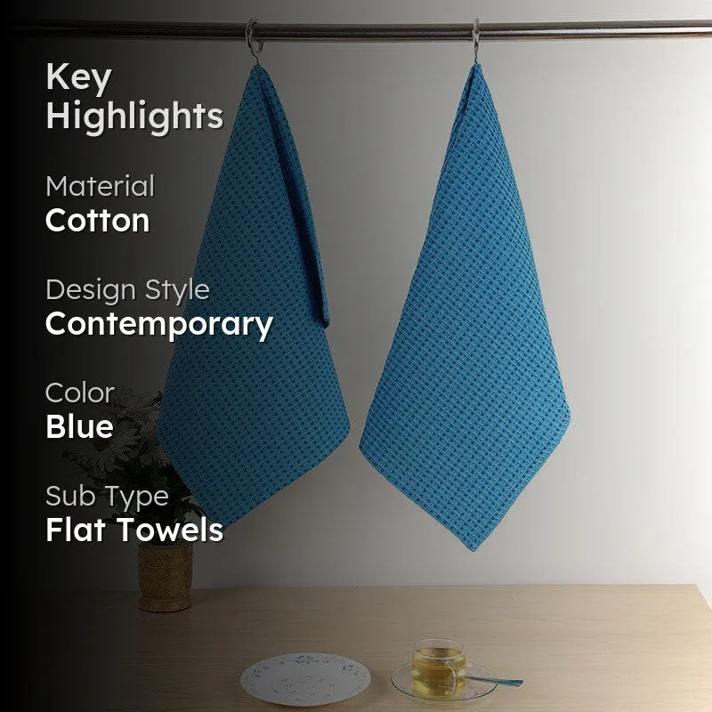 Sunbeam Cotton Kitchen Towel (Blue) - Set Of Two media 2