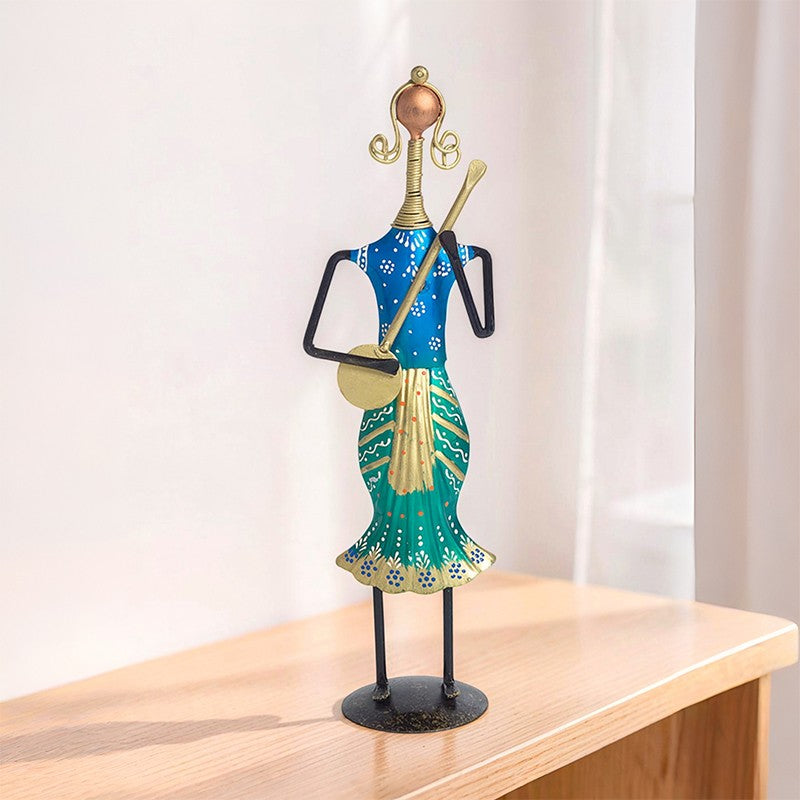 Lady Musician Iron Showpiece - Blue
