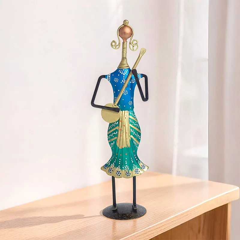 Lady Musician Iron Showpiece - Blue media 1