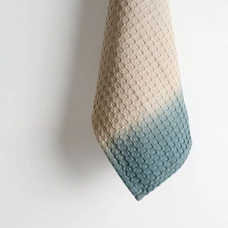 Ninon Dipdye Textured Waffle Hand Towel (Beige & Ash) - Set Of Two media 4