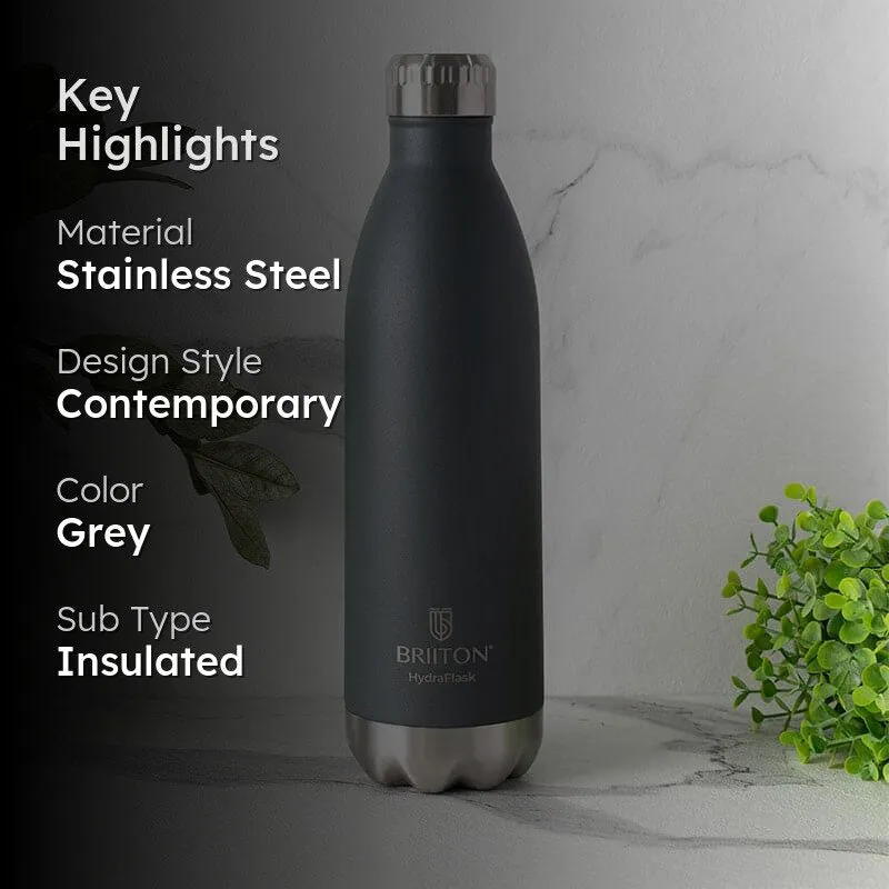Lerda Hot & Cold Thermos Water Bottle (Grey) - 1000 mL media 2