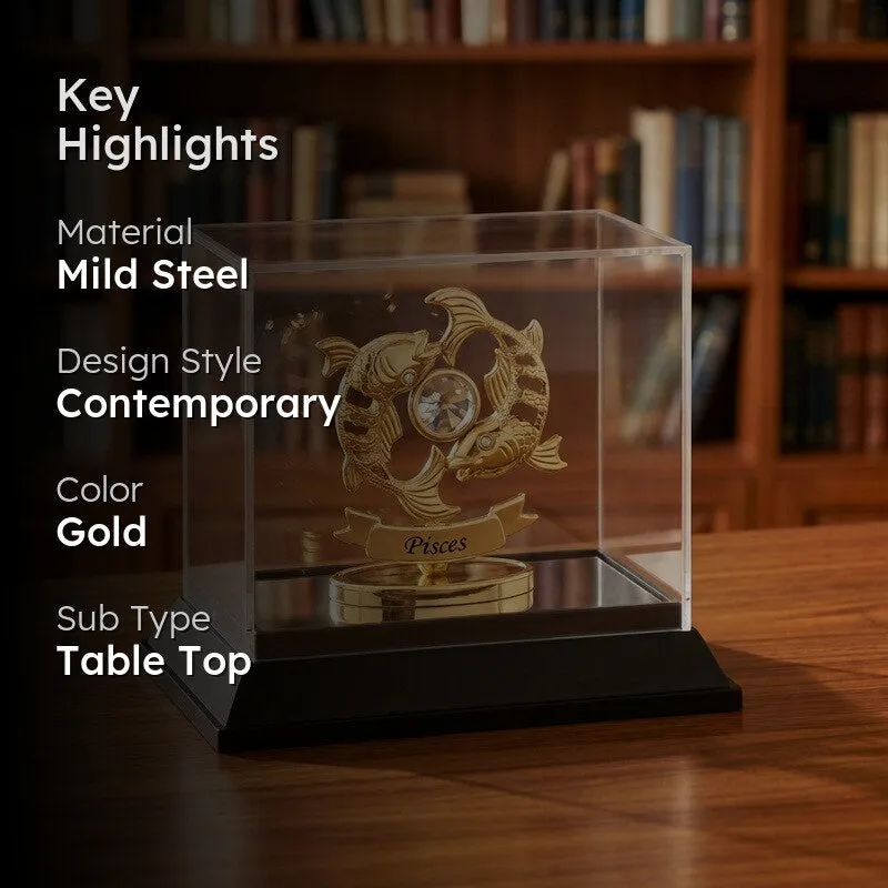 Golded Pisces 24K Gold Plated Mild Steel Showpiece media 2