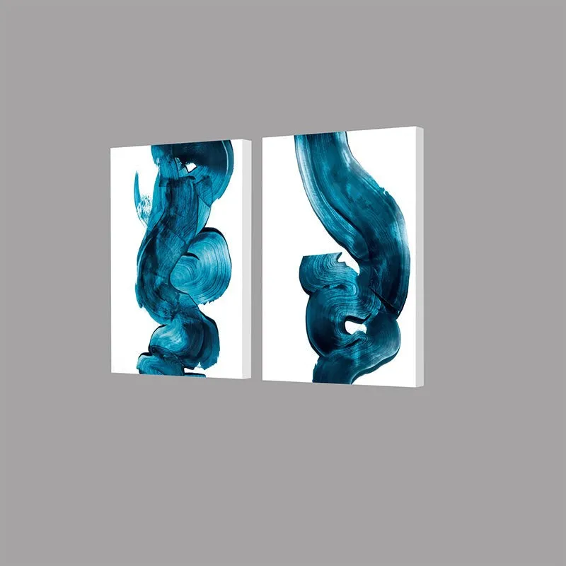 Swirl Soul Abstract Canvas Wall Painting - Set Of Two media 3