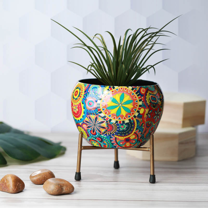 Royale Ethnic Handcrafted Planter With Stand - Four Piece Set media 6