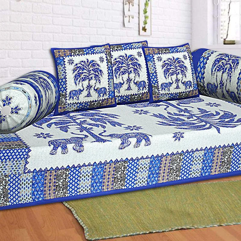The Palmistree Diwan Set (Blue) - Six Piece Set media 1