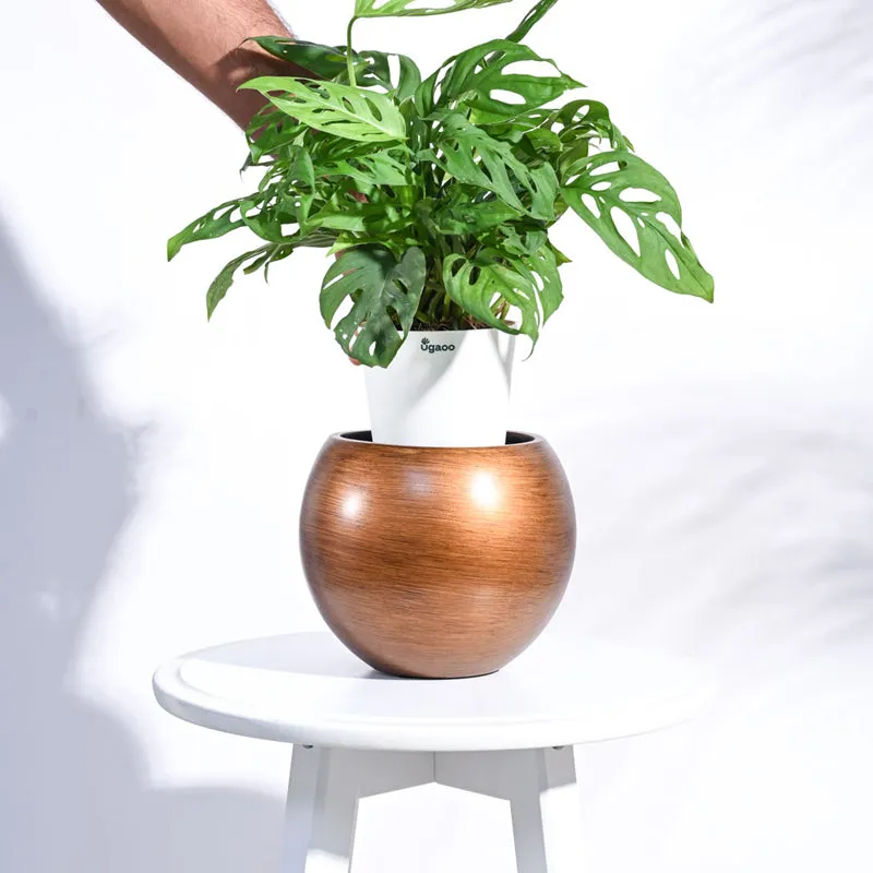 UGAOO Planter Vase Ball Retro- Gold media 5