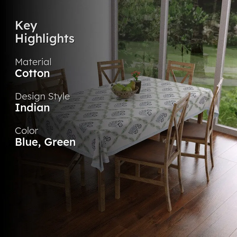 Eleganza Cotton Table Cover - Teal,Green media 2