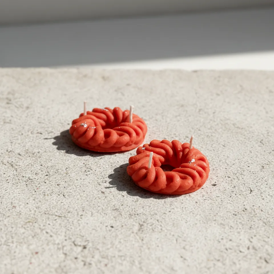 Jalebi Orange Scented Candle - Set Of Two media 1