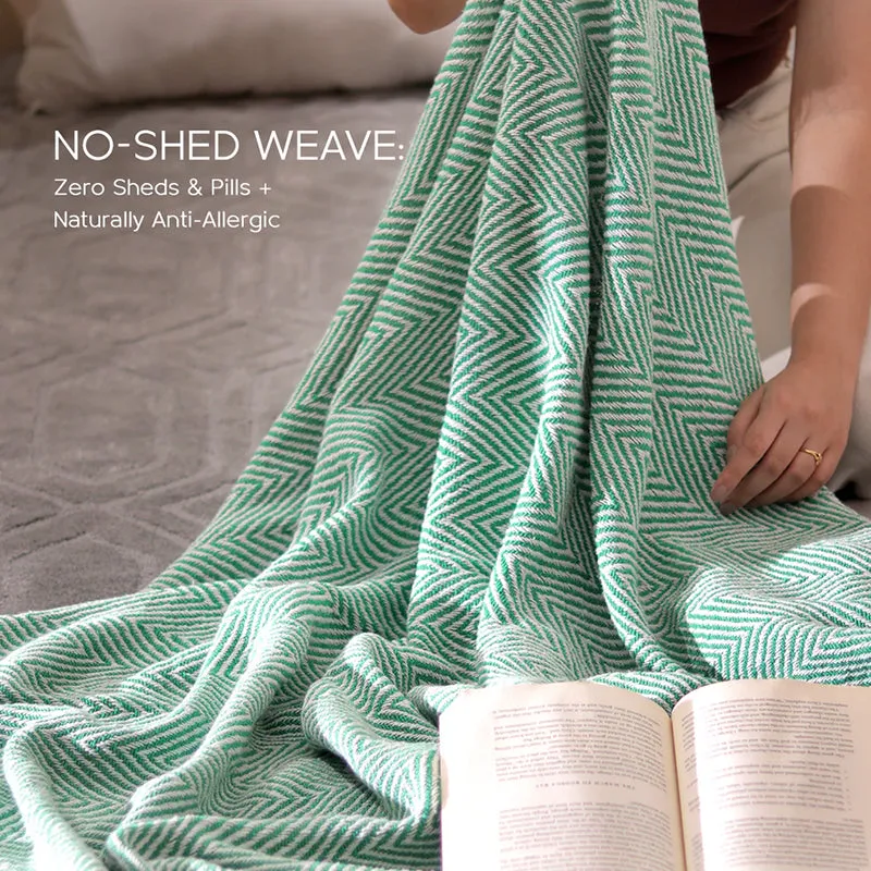 Cozy Chevron Geometric Throw - Green media 5