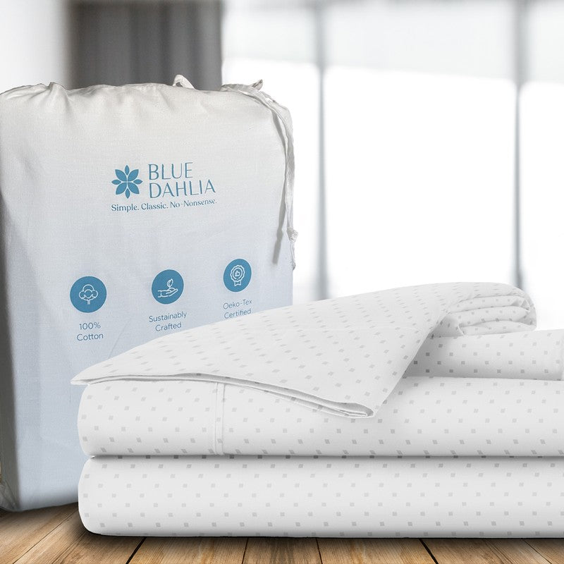 Azva Swiss Dot Cotton Bedsheet (White) - 300 TC media 6