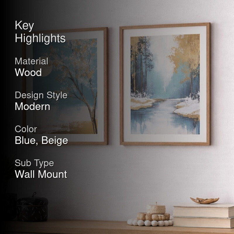 Painted Creek Wall Art With Frame - Set Of Two media 2