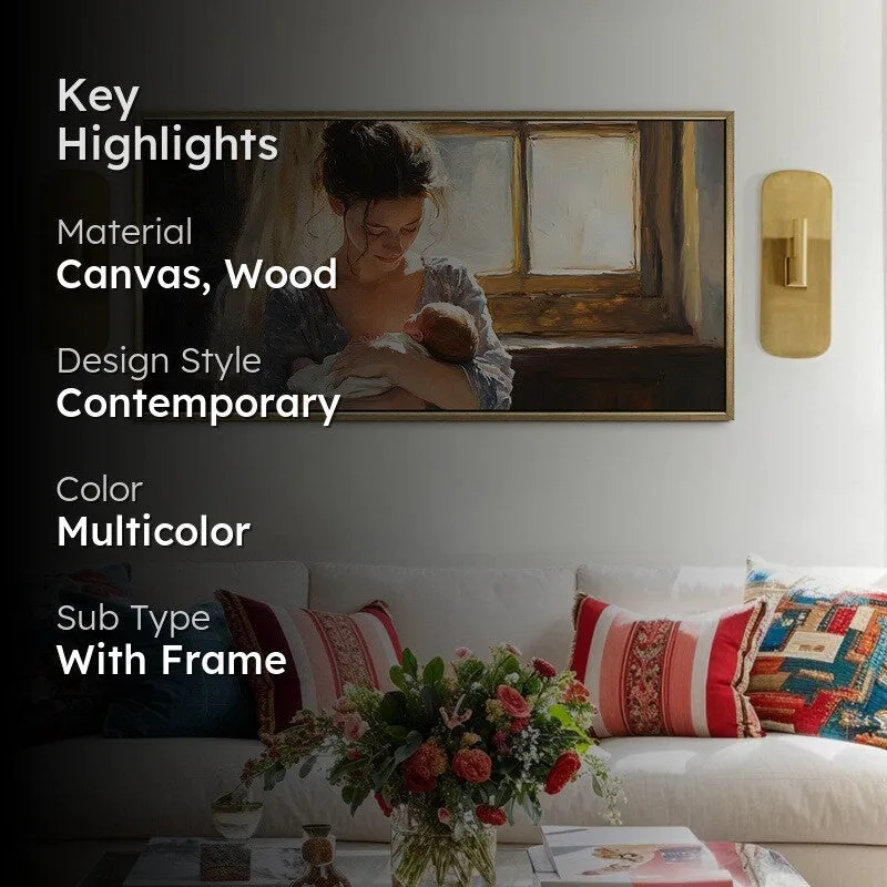 Maternal Grace Canvas Wall Painting With Frame media 2