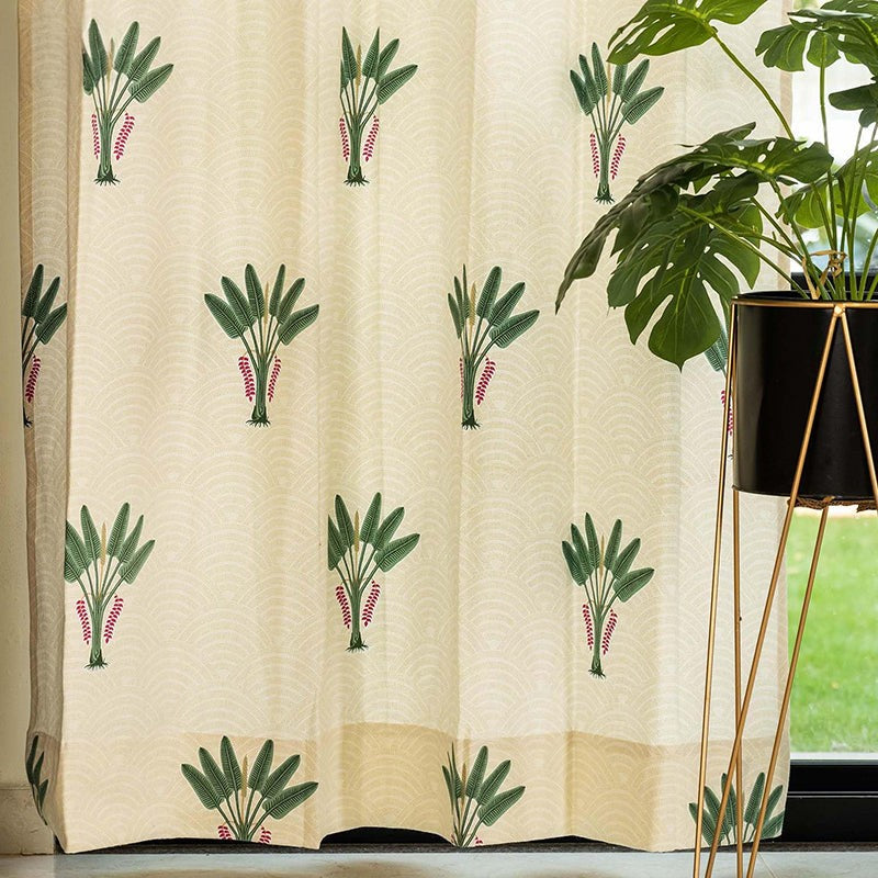 Urban Space Palm Lagoon Curtain (Green) - Set Of Two media 4