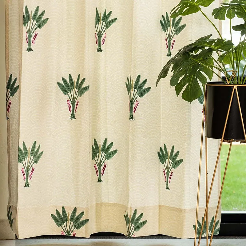 Urban Space Palm Lagoon Curtain (Green) - Set Of Two media 4