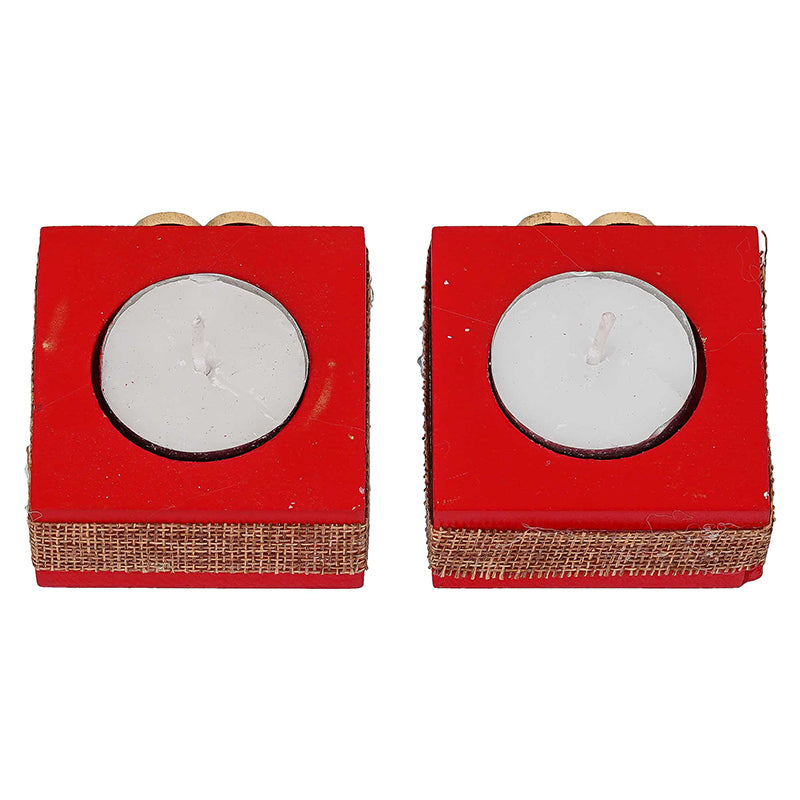 Burning Hearts Wood Tea Light Holder - Set Of Twelve media 4