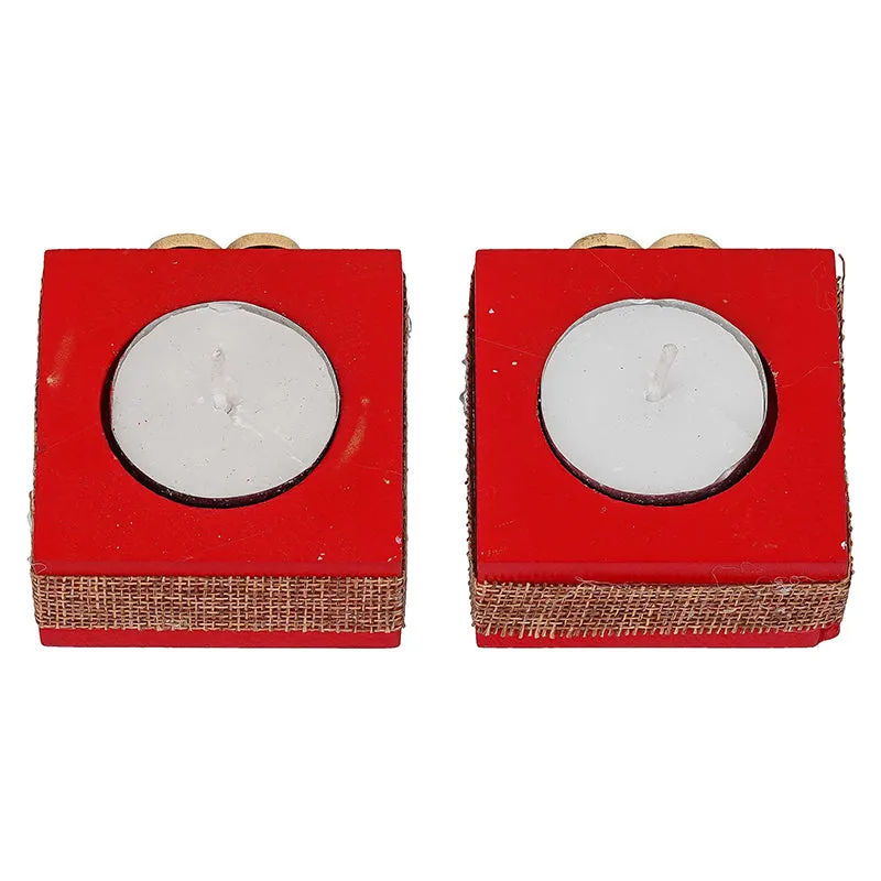 Burning Hearts Wood Tea Light Holder - Set Of Twelve media 4