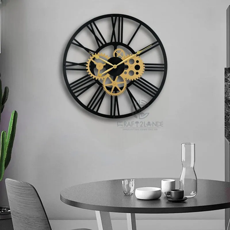 Rotors Silent Wall Clock - Gold media 5