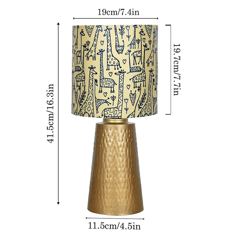 Doodled Savannah Blunt Fabric Table Lamp - Ivory,Gold media 5