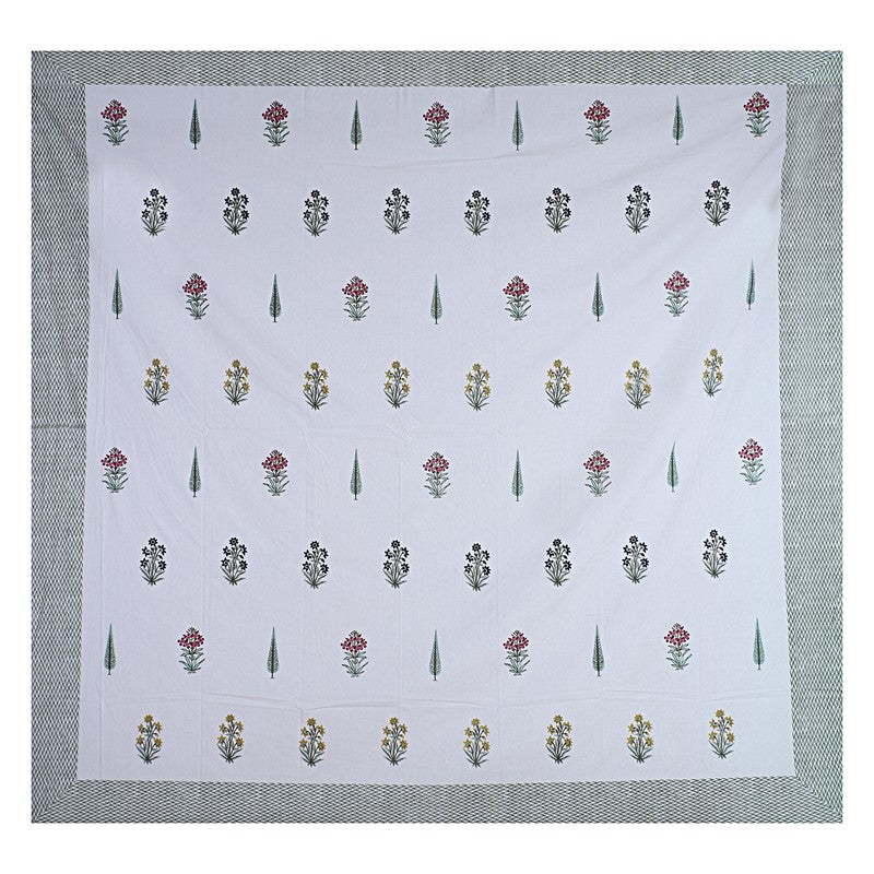 WhiteBloom Handblock Printed Cotton Bedsheet (Purple) - 400 TC media 7