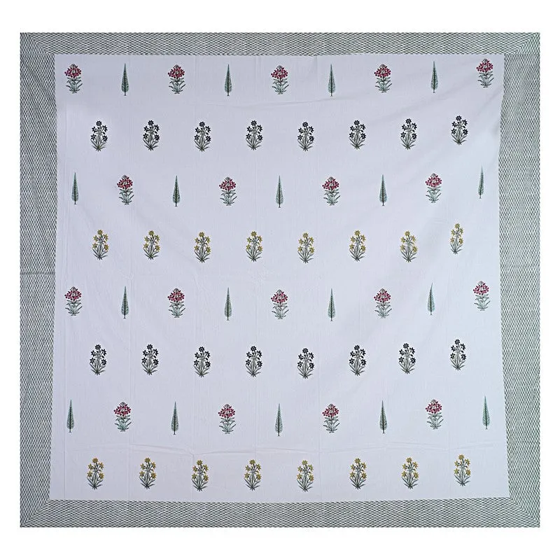 WhiteBloom Handblock Printed Cotton Bedsheet (Purple) - 400 TC media 7