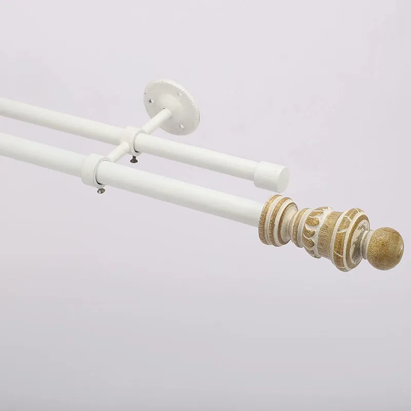 Carvella Duo Extendable 1" Double Curtain Rod With Urn Finial & Brackets media 3