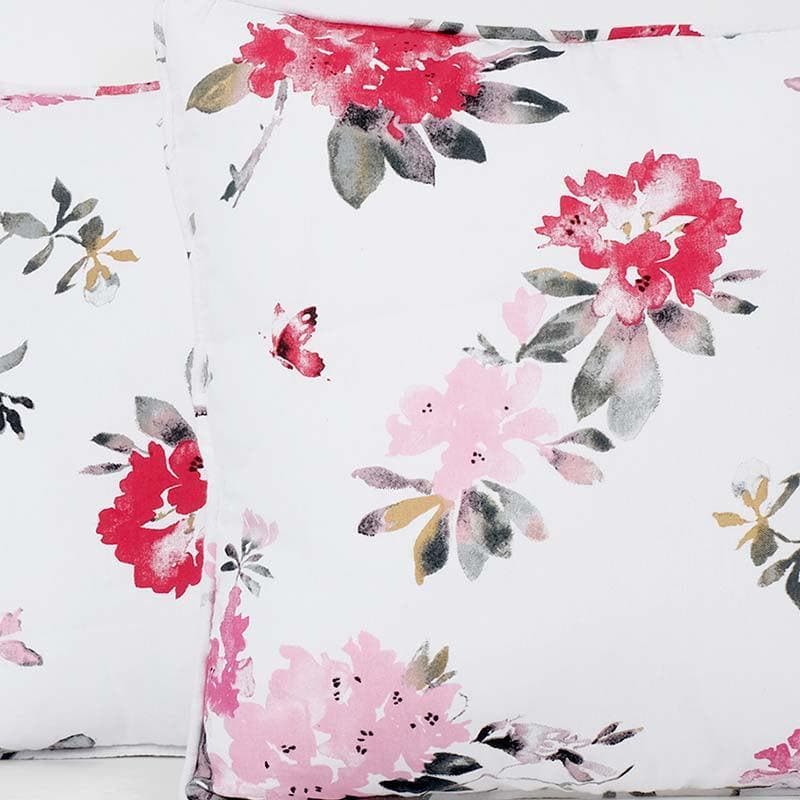 Swayam Pink Blooms Cushion Cover - Set Of Two media 3