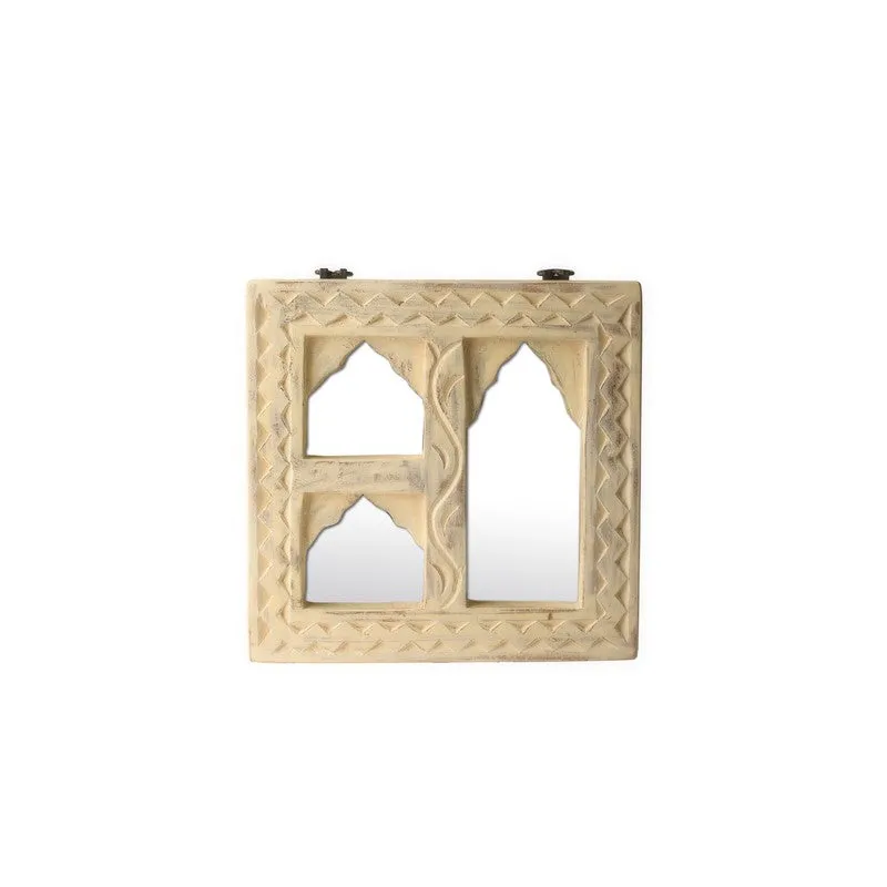 Ozyra Rustic Mango Wood Wall Mirror media 3
