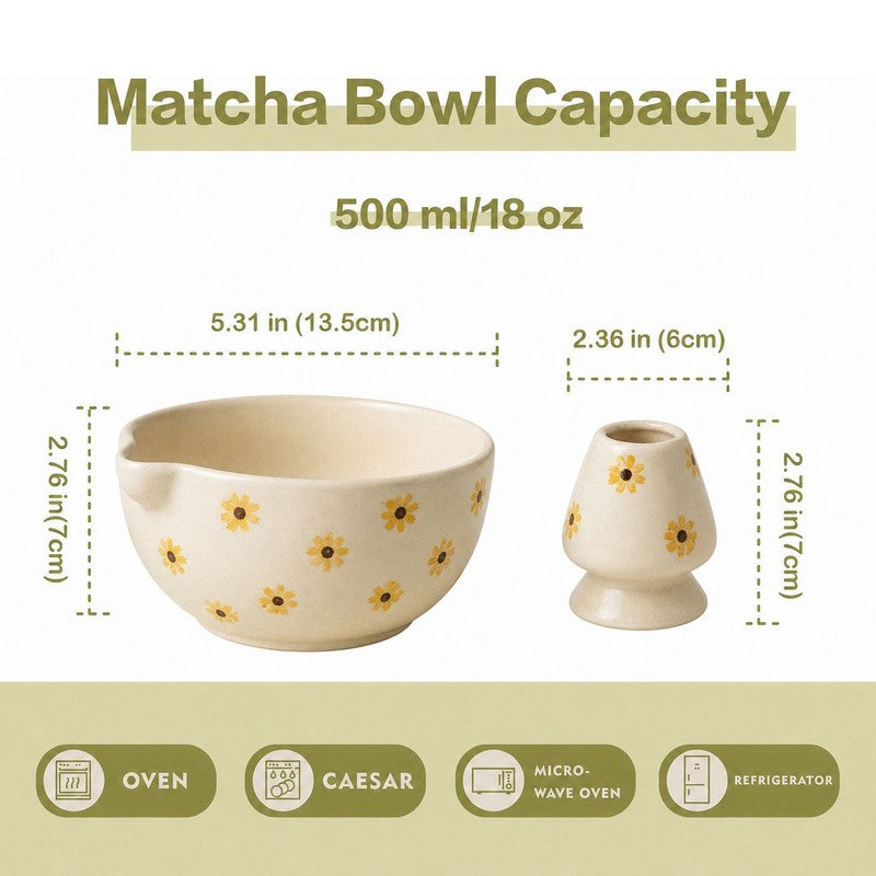 Kohana Ceramic Matcha Bowl & Whisk Holder Set (450 mL) - Two Piece Set media 8