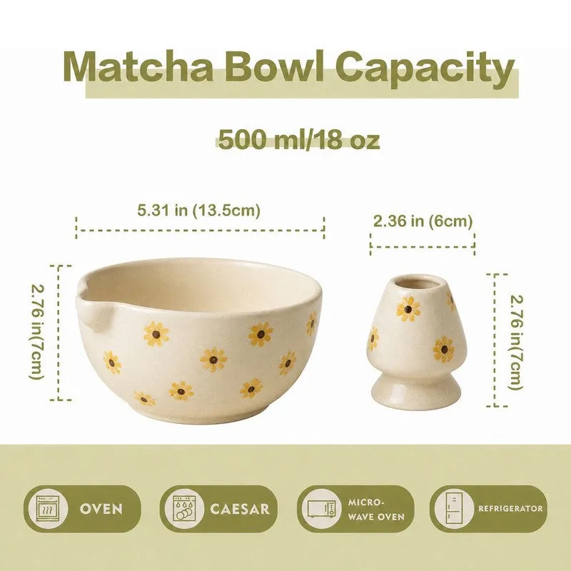 Kohana Ceramic Matcha Bowl & Whisk Holder Set (450 mL) - Two Piece Set media 8