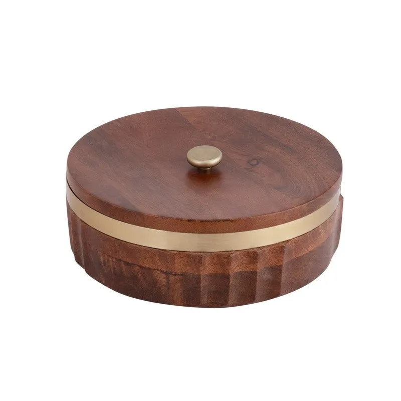 Zari Wooden Masala Box with 7 Containers - Nine Piece Set media 5