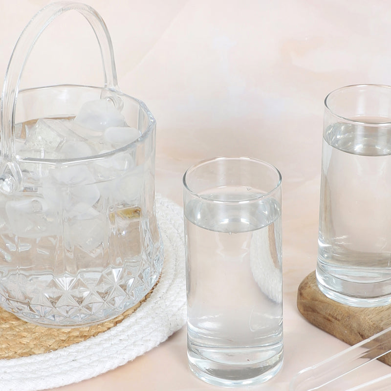 Nava 1000 ML Ice Bucket With 300 ML Glass And Tong - Four Piece Set media 3