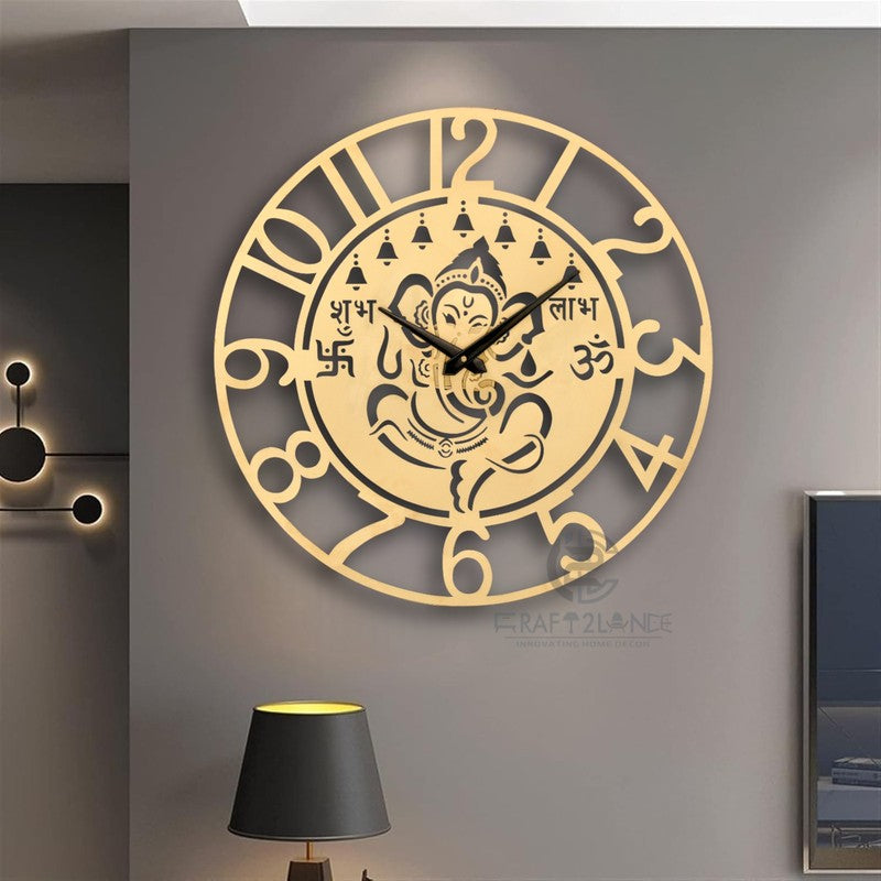 Brassy Silent Wall Clock - Gold media 5