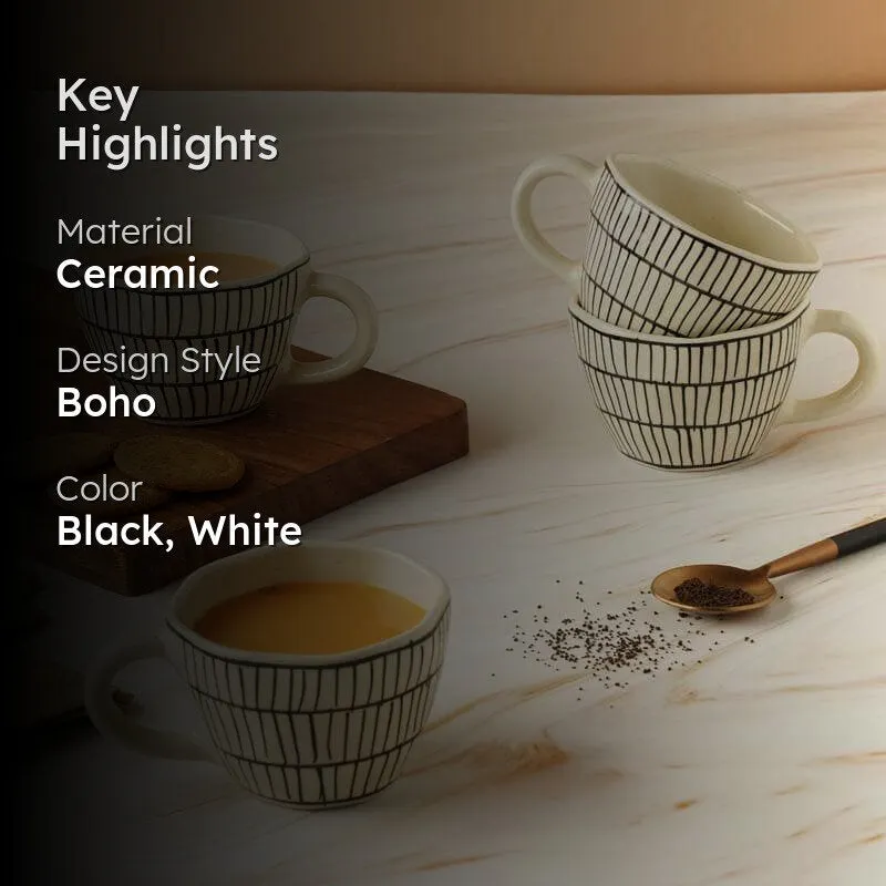 Small Ceramic Tea Cup (210 mL Each) - Set of Four media 2