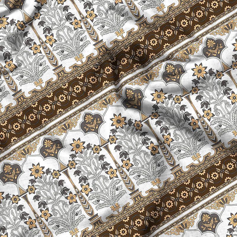 Purush Reversible Ethnic Cotton Comforter (Grey & Brown) - 150 GSM media 6