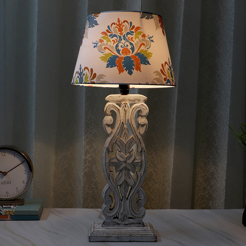 Nordlys Sigil Printed Mango Wood Table Lamp - Multicolor
