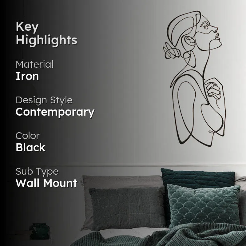 Lady Liesure Figure Black Iron Wall Accent media 2