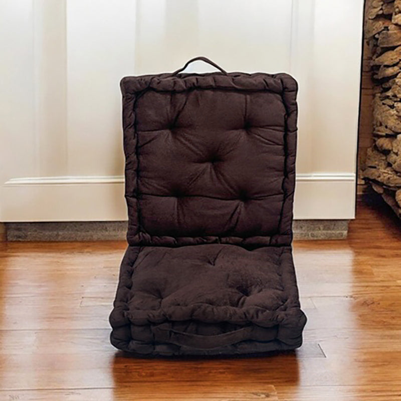 Thera Velvet Floor Cushion (Brown) - Set Of Two
