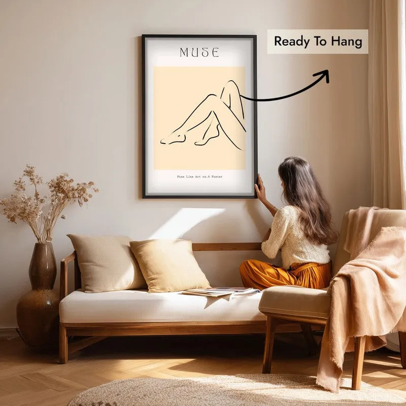 Calm Contour Canvas Wall Painting With Black Frame media 7